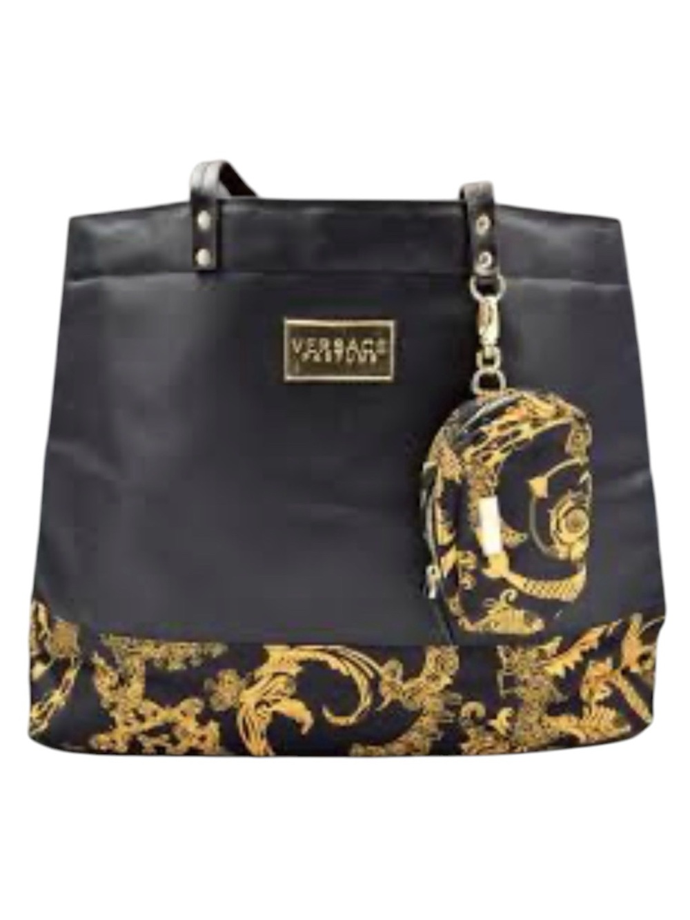 Versace Parfums Black Gold Baroque Travel Tote Bag Handbag